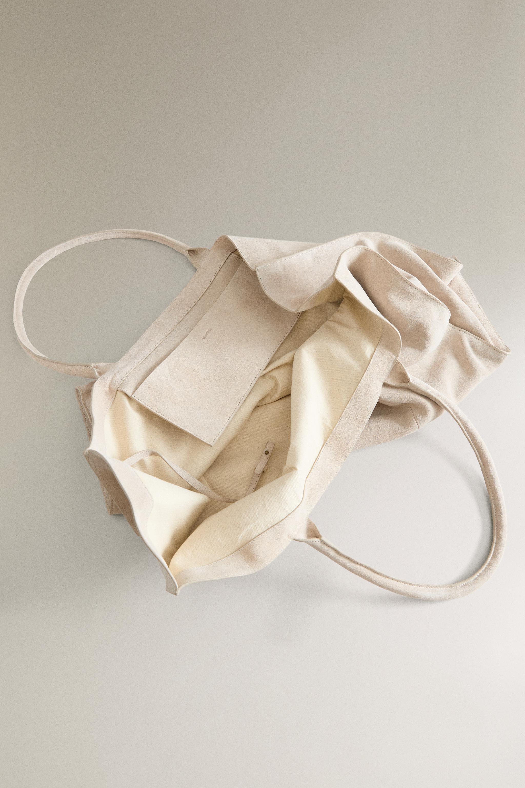 LARGE SPLIT SUEDE TOTE BAG